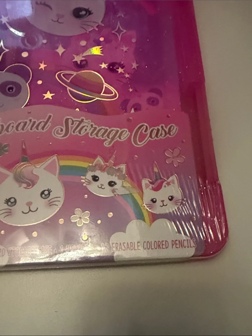 Pink Unicorn Cat Clipboard and Storage Case - Kids Journal Set